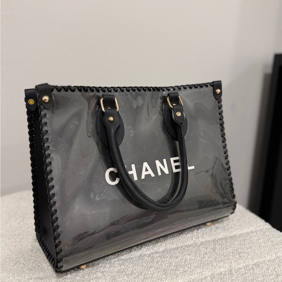 Custom Black Clear PVC Tote Bag